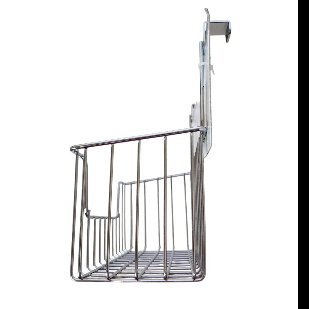 Mainstays rack chrome storage/organization over door hanging basket nwt's
